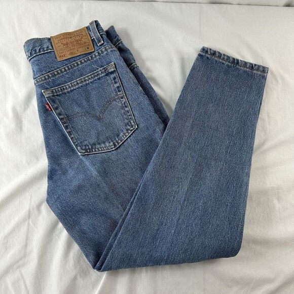 Vtg Levis 512 Jeans Womens 12 M Petite Slim Fit Tapered Leg High Rise USA Made - Picture 1 of 7